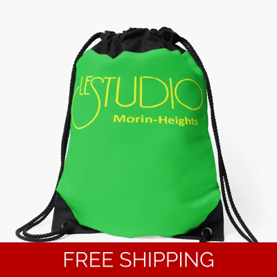 Le Studio Drawstring Bag Irish Green Yellow Logo MH Yellow